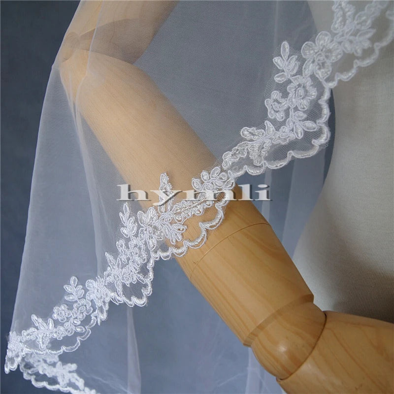 White Lace Wedding Veils Drop Veil Cathedral Veil No Comb/ Estimated delivery 22 days