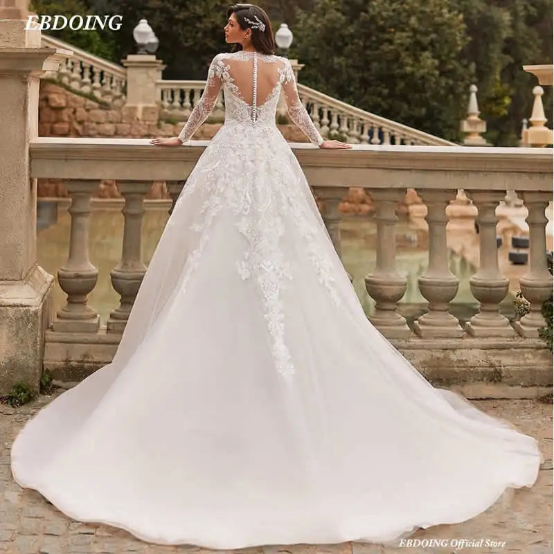 Newest Ball Gown Wedding Dress Lace O-Neck/ESTIMATED DELIVERY TIME 25 DAYS