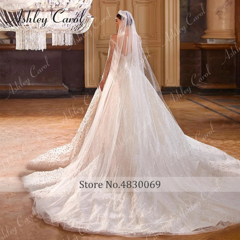 Ashley Carol Luxury Wedding Dress Long Sleeve/ESTIMATED DELIVERY TIME 35 DAYS