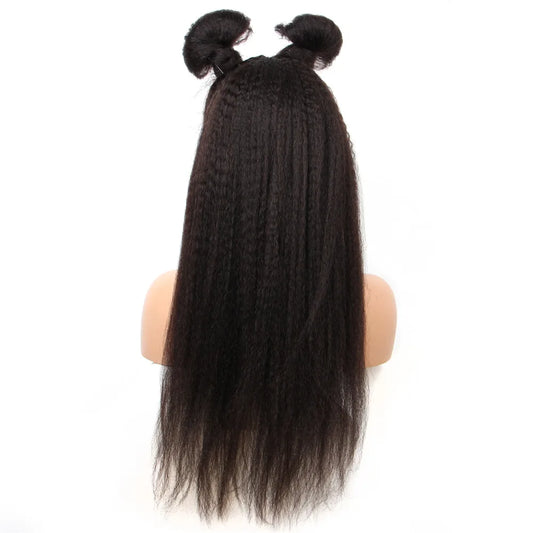 Kinky Straight Human Hair Wigs 150 Density Transparent Hd Lace Front Wig 13x6 Edges Baby Hair