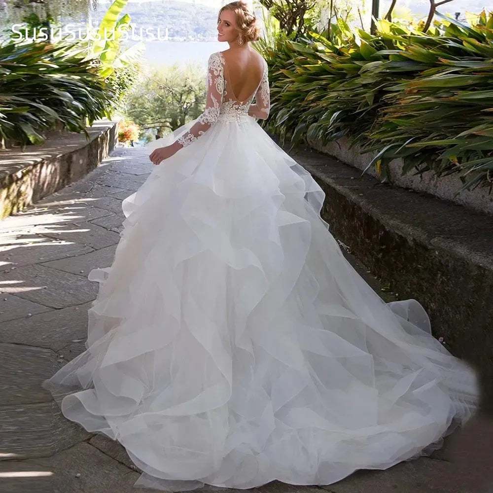 Princess Ball Wedding Dress Long Sleeves/ESTIMATED DELIVERY 45 DAYS