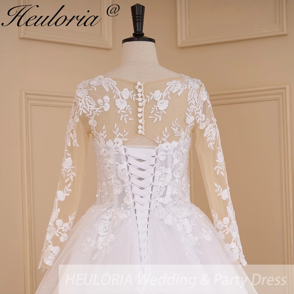 Princess Ball Wedding Dress long sleeve o neck/ESTIMATED DELIVERY TIME 25 DAYS