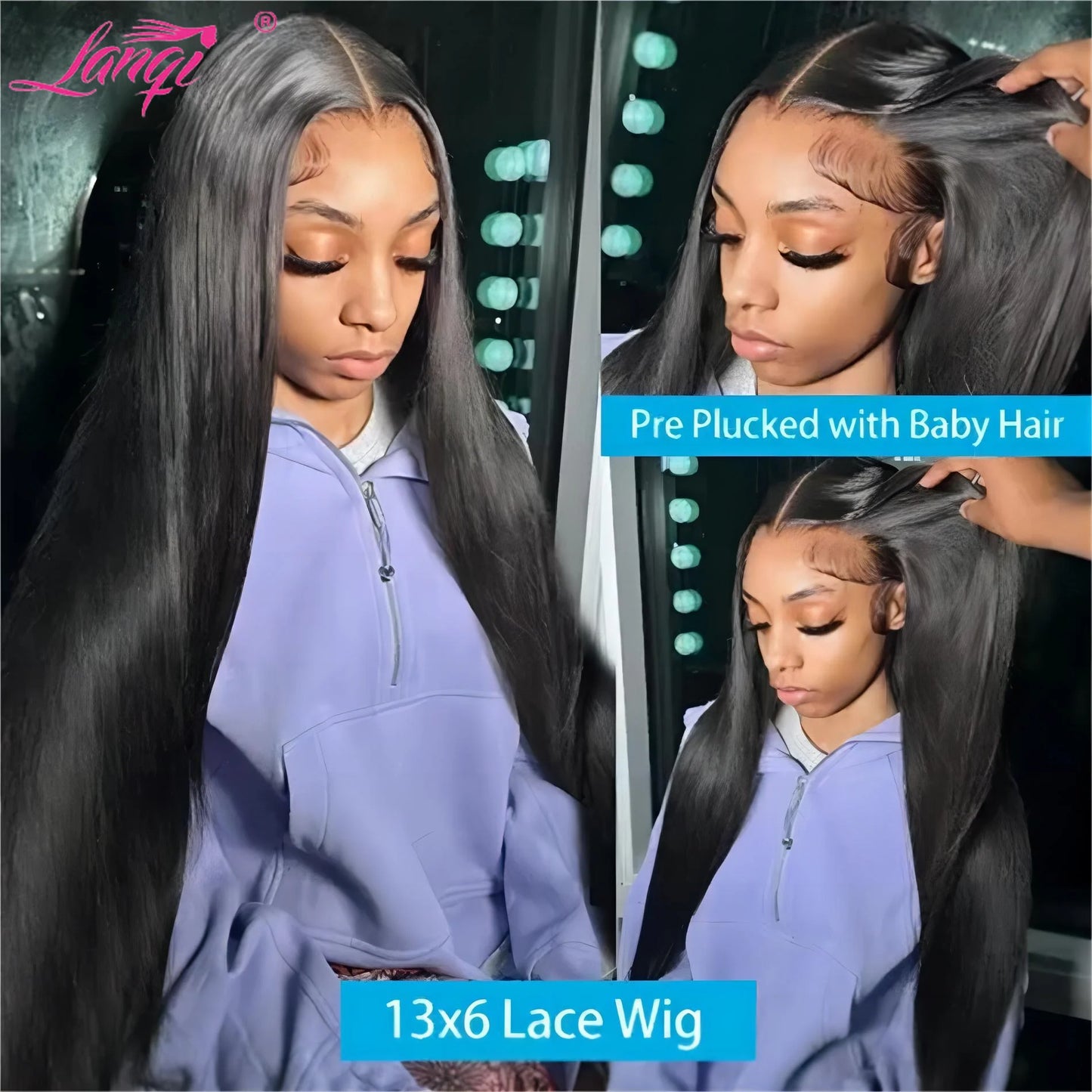 Hd Lace Wig 13x6/13X4 Lace Front Wig 4X4 Glueless Human Hair Brazilian Straight 180 Density