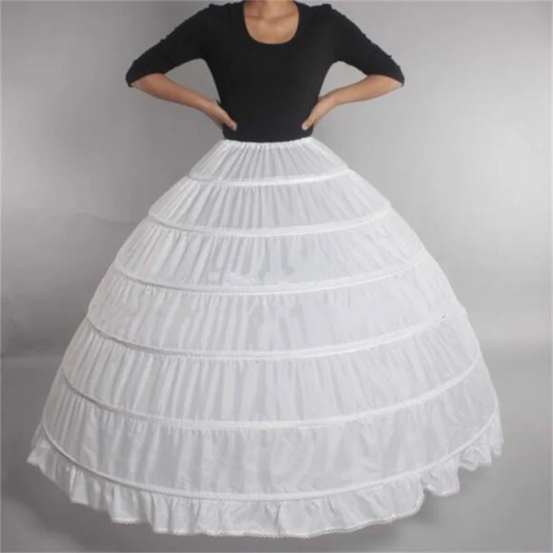 Puffy 6 Hoops Wedding Petticoat Crinoline Slip Bridal Underskirt High Quality/ Estimated delivery 16 days