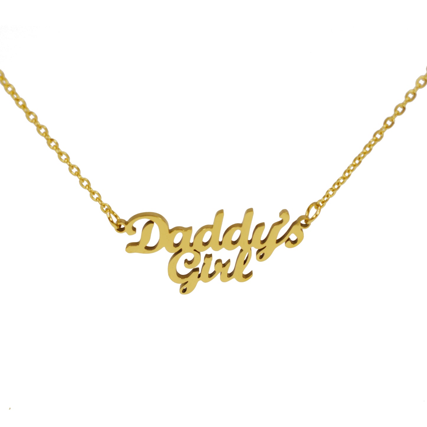 Stainless Steel Daddys Girl Pendant Name Necklace for Daughter Choker Chain Gold Color Jewelrys