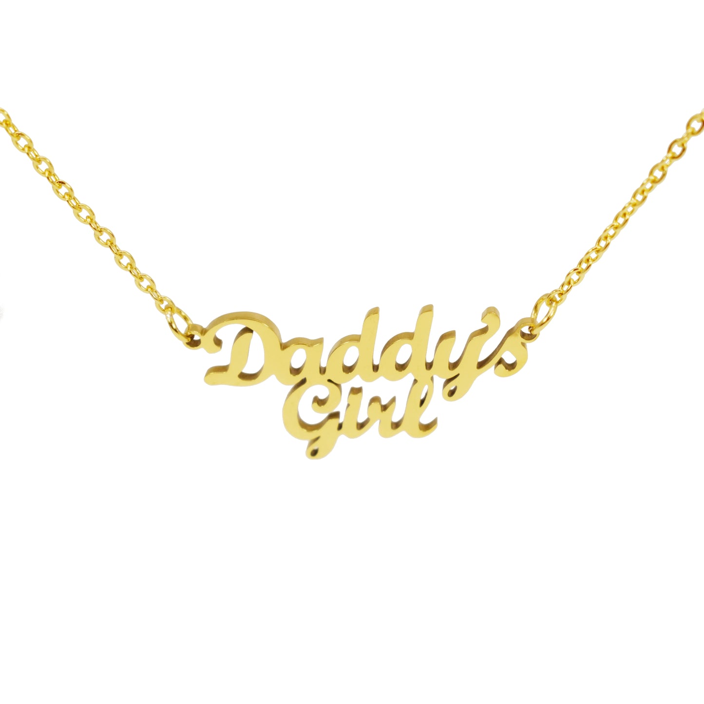 Stainless Steel Daddys Girl Pendant Name Necklace for Daughter Choker Chain Gold Color Jewelrys