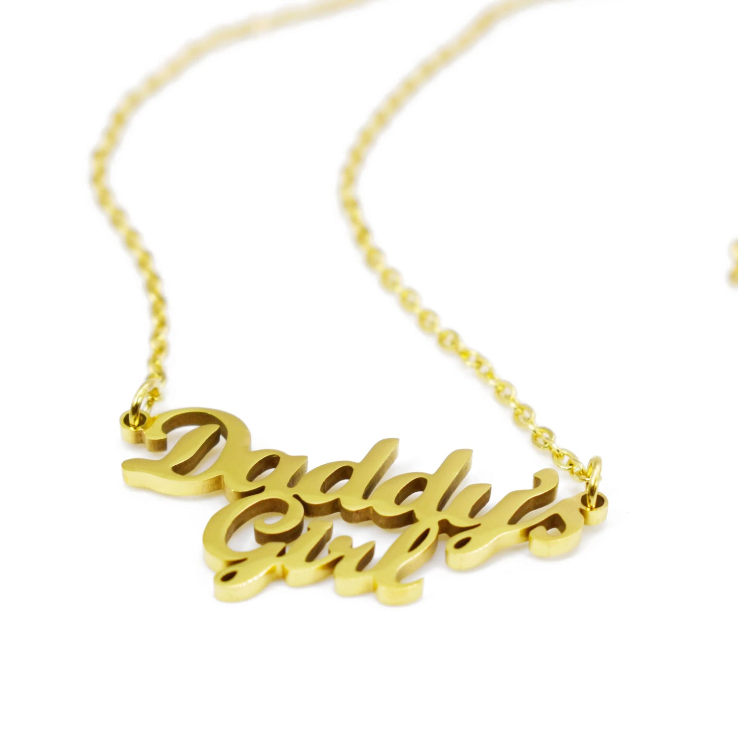 Stainless Steel Daddys Girl Pendant Name Necklace for Daughter Choker Chain Gold Color Jewelrys