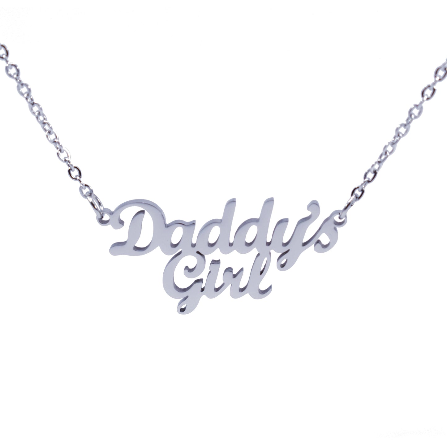 Stainless Steel Daddys Girl Pendant Name Necklace for Daughter Choker Chain Gold Color Jewelrys