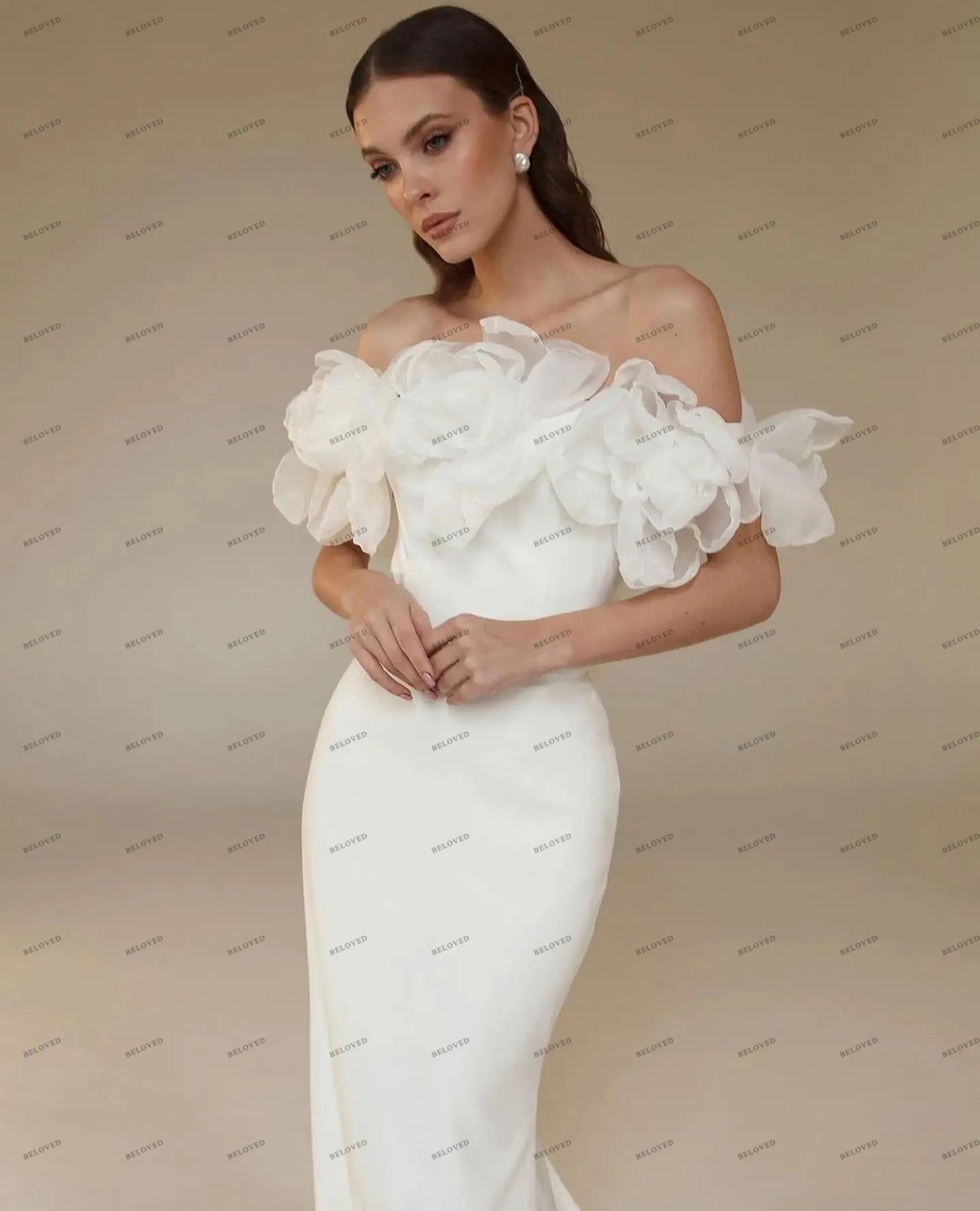 Wedding Dresses Satin Bridal Gowns Off Shoulder Sexy Backless/ESTIMATED DELIVERY TIME 30 DAYS