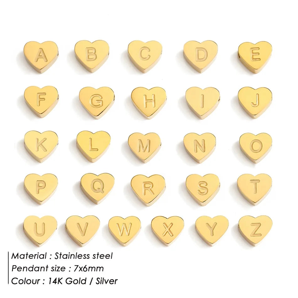 Letter heart Alphabet Initial name women bracelet Gold Plated