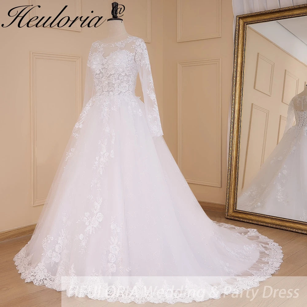 Princess Ball Wedding Dress long sleeve o neck/ESTIMATED DELIVERY TIME 25 DAYS