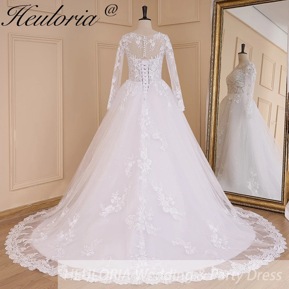 Princess Ball Wedding Dress long sleeve o neck/ESTIMATED DELIVERY TIME 25 DAYS