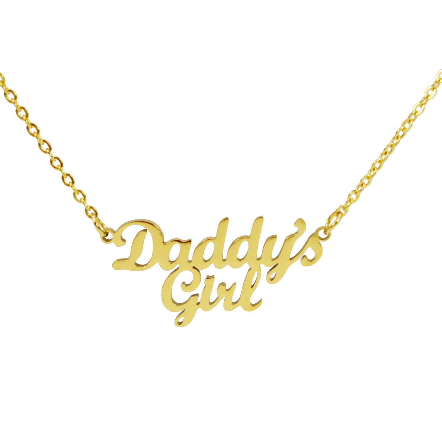 Stainless Steel Daddys Girl Pendant Name Necklace for Daughter Choker Chain Gold Color Jewelrys