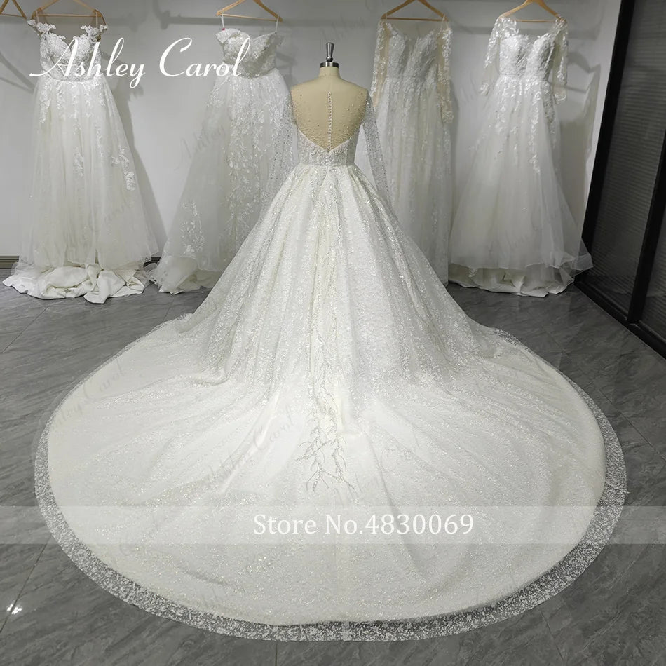 Ashley Carol Luxury Wedding Dress Long Sleeve/ESTIMATED DELIVERY TIME 35 DAYS