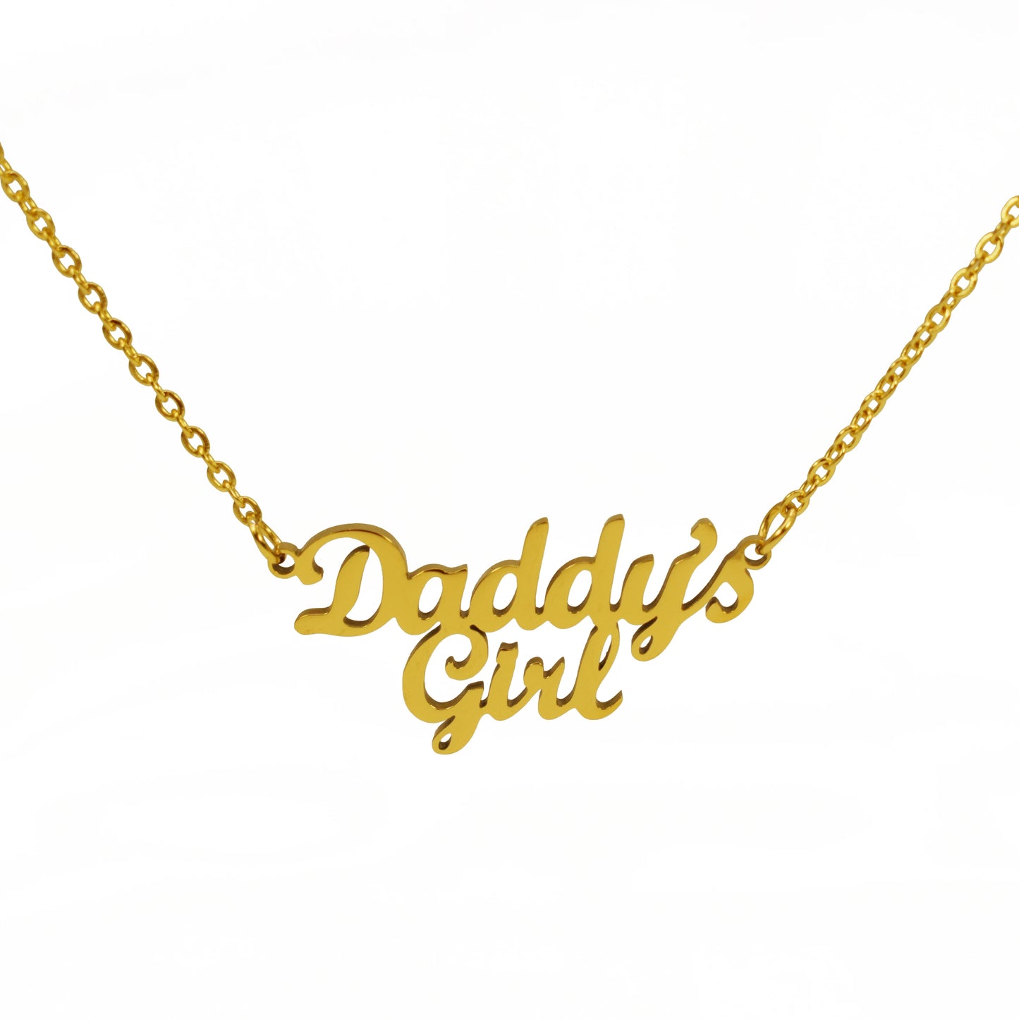 Stainless Steel Daddys Girl Pendant Name Necklace for Daughter Choker Chain Gold Color Jewelrys